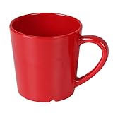 Excellanté Crimson Melamine Collection 3.125-Inch Mug/Cup, 7-Ounce, Pure Red, 12-Piece
