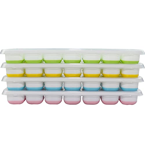 Ram® 4 X Pack Silicone Ice Cube Tray Set of 4 Ice Moulds Freezer Stackable Non Spill Ice Cube Tray Dishwasher Safe BPA Free - Image 6