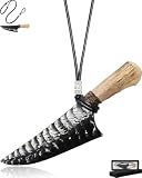 Obsidian Knife with Antler Handle Equipped with'Six-Syllable...