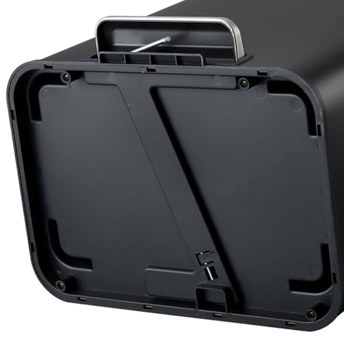 Caneca de basura rectangular negra de 30L con doble compartimento miniatura 5