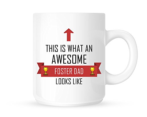 This is What an Awesome Foster Dad Looks Like – Thé/Café Mug/Tasse – Motif Ruban Rouge – Idée Cadeau