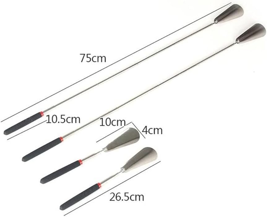 75cm Long Handle Shoe Horn Telescopic Lifter Steel Professional Spoon Tool Flexible Shoehorn