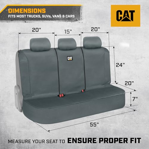 image for CAT Flexfit™ Gray Rear Seat Cover for Car, SUV, & Truck - Durable Ca