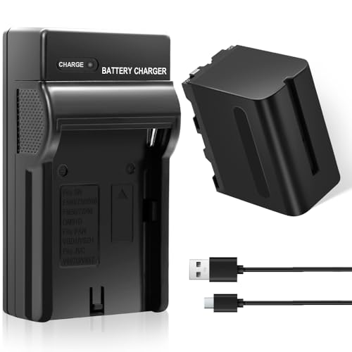 (1 Pack) 12000mAh Battery and Charger for NP-F970, Compatible with Portable Camcorders, Camera, Handycam LED Light, Monitor, Replacement Fast Charger for Sony NP-F960, F550, F950, F930, F750
