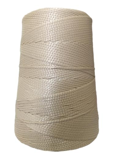 Fio nautico 500g 3mm 500m cores Linha Rabo rato bolsa corda cordão polipropileno croche trico cone (Juta)