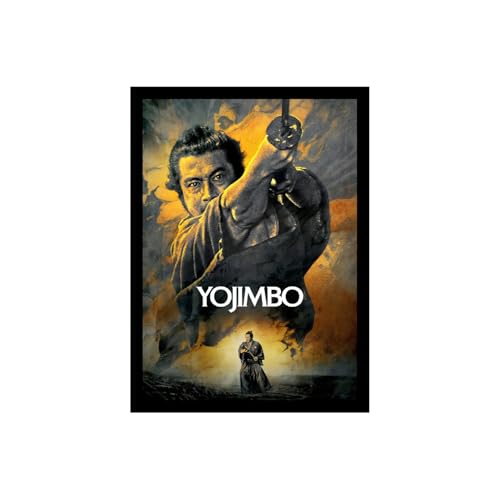 Image of BLINKART Yojimbo (1961) Movie Poster Frame 12x18 Inch | Premium 300 GSM Paper Wall Print | Vintage Film Artwork for Home, Bedroom, Living Room, Office | Framed Photo Decor