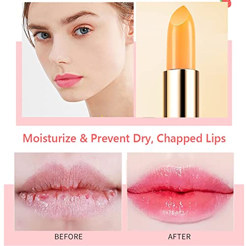 Zarics 3Pcs Aloe Vera Lipstick,Color Changing Lip Balm,Moisturizing Korean Lip Tint ,Crystal Jelly Lip Stain Waterproof Moisturizer Magic Ph Lipstick For Women Girls (Set C) #TOP2