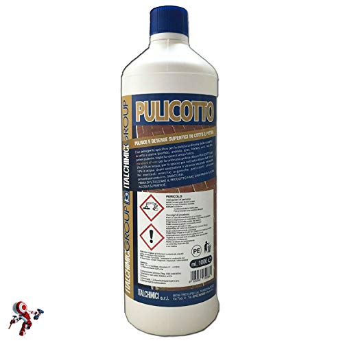 Pulicotto 1 litro detergente specifico per la pulizia ordinaria delle superfici in cotto e pietra porfido, ardesia, gres, klinker, ecc ad alto potere pulente, toglie lo sporco senza fatica
