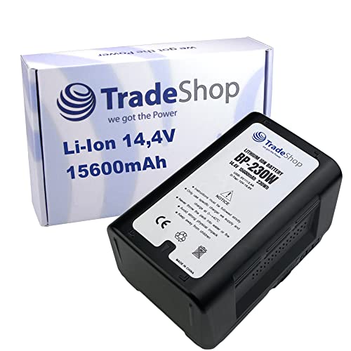 Trade-Shop V-Mount Akku – 14,4V, 6600mAh, 95Wh, Mit D-Tap & USB-Ausgang, Kompatibel Mit Sony, Godox, Blackmagic U.a.