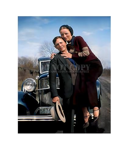 Photographie de Bonnie et Clyde 20x25 cm | Portrait vintage de 1934
