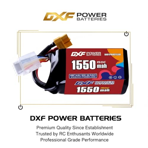 Batterie Lipo 4S DXF 1550mAh Evite la Surchauffe de Votre Drone FPV - Pack de 2