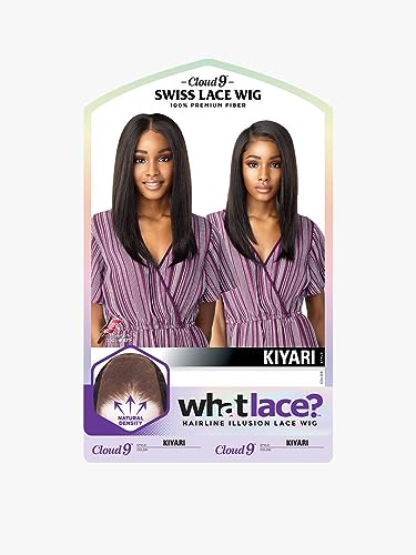 Sensationnel What Lace 13X6 Wigs - Cloud 9 Synthetic Hair Hand Tied Natural Preplucked Hairline Illusion Lace Frontal Lacewig -Whatlace Kiyari (1B) #TOP4
