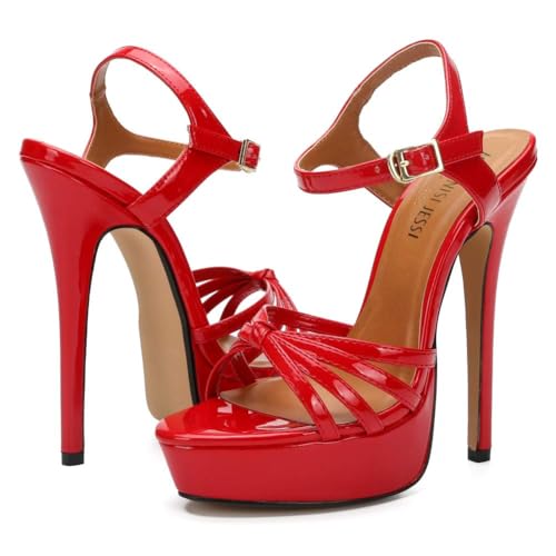 Image of MAIERNISI JESSI Unisex Men's Women's Flatform Stiletto High Heel Strapy Slingback Sandals