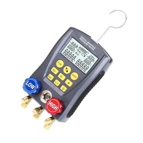 NOLITOY デジタルマニ ゲージセット 高精度冷凍空調 ー 金属製デジタルHVAC圧力 ー 車用エアコンメン ンスおよび冷媒充填向け