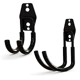 Varias funciones: J-Hook es una solución de montaje en pared flexible para mangueras, bicicletas, cables, sillas de jardín, escaleras, pala, escoba, llave inglesa, herramientas eléctricas y cables eléctricos de extensión, barras de gimnasio, entrenamiento corporal y constructores de fuerza central y otros voluminosos artículos.