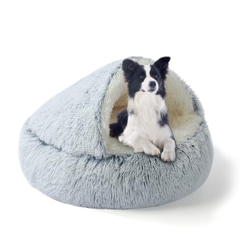 YAGE Letto per cani di taglia grande 80 cm, con cappuccio e supporti - Morbido letto rilassante per animali domestici Adatto per animali domestici di peso inferiore a 20 kg Lavabile in lavatrice