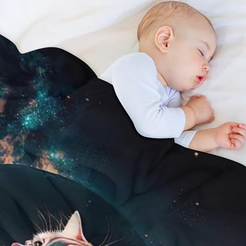 Manta de forro polar con gato de textura premium y duradera para salón 5