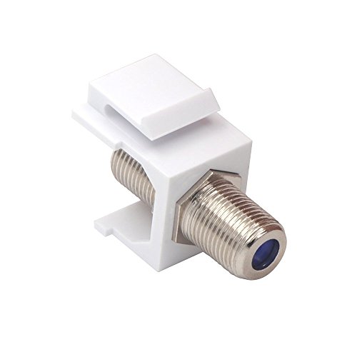 Vce Coax Keystone Jack Insert 10-Pack, 3Ghz Coaxial Cable Connector, F-Type Rg6 Cable Extender Female To Female For Wall Plate And Patch Panel, Nickel-Plated #TOP2