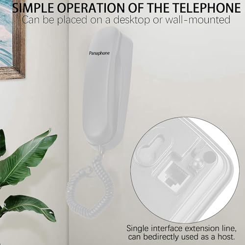 Corded House Phones Landline,Landline Telephone Last Number Redial, Pause, Flash, Dial Pad on Base unit Desk Home Phone,Wall/Desk Mountable Landline Telephone, for Office, Hotel,Home,Bathroom(White) - Image 4