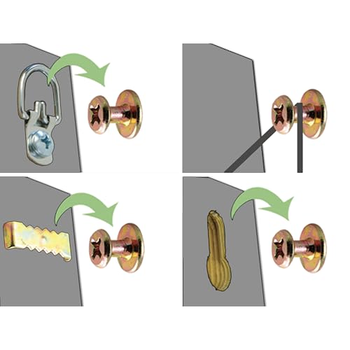 Image of Studio Decor Double Headed Wall Screws - Bear Claw Picture Hanger Fits Cutouts, D Rings, and Sawtooth Hangers - 6 Pieces
