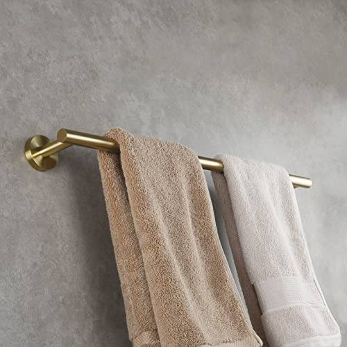 Tecmolog Towel Rail Stainless Steel for Drilling Towel Rail Bathroom 23 cm Wall Mounted (60 cm, Brushed Gold) - Image 3