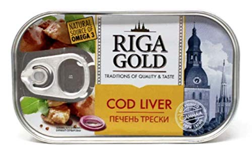 Hígado de bacalao Riga Gold 12 unidades (12 x 121 g), conservas de pescado