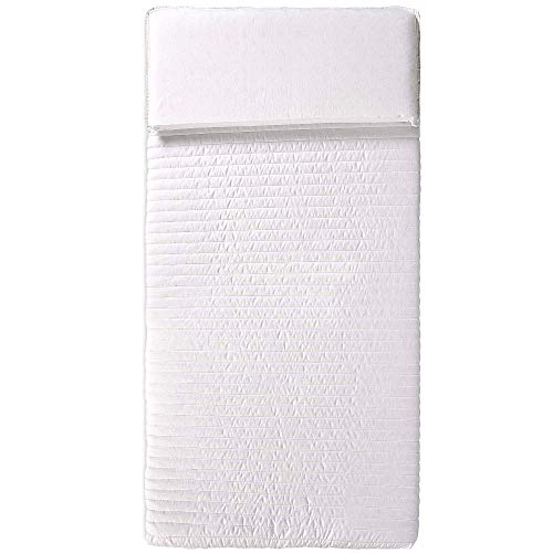 EvergreenWeb - Colchón para Niños 70x160 y 12 cm de Altura + Almohada Anti-Asfixia a Medida Gratis, para Cunas, Recubrimiento Blanco Removible de Algodón 100% Natural, Lavable y Hipoalergénico, Bebé