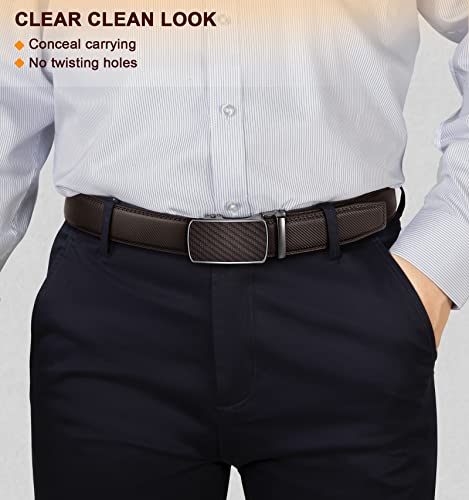 Image of Men's Belt,Bulliant Leather Adjustable Belt for Men Dress Casual 1 3 /8,Trim to Fit