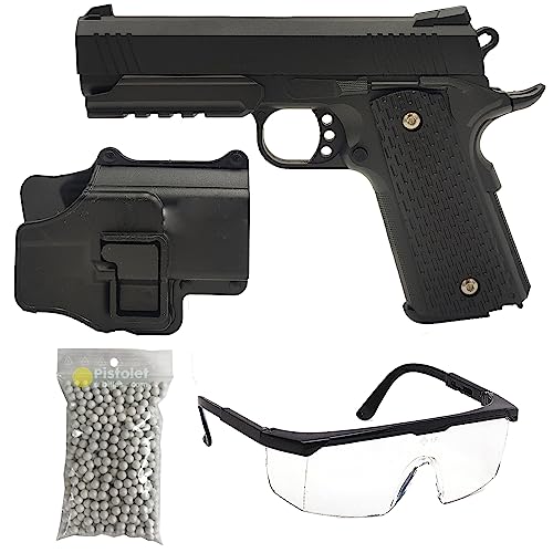 Saigo Defense Pack Airsoft Pistola Estilo Hi-Capa 4.3 Muelle/Color: Negro/Material: Metal/Potencia 0.4 Joule(s) / Se suministra con Accesorios