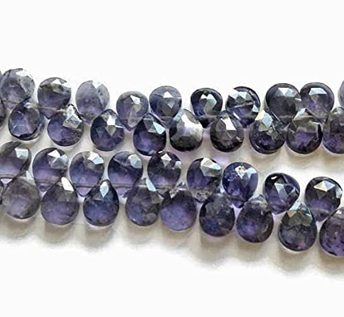 Iolite faceted briolettes pour créer des boucles d'oreilles bohèmes chic faites main