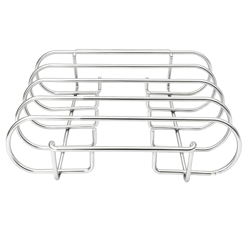 Asador Para Costillas - Soporte Para Barbacoa De 12 X 9,96 X 2,87 Pulgadas, Soporte Para Parrilla De Acero Inoxidable, Asador Antiadherente Grande, Marco De Cocción Vertical | Parrilla Para Barbacoa