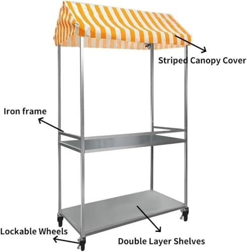 Chariot restauration ambulante pliable avec roues remorque stand