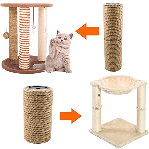 Pack de 2 postes rascadores para gatos de cuerda de yute miniatura 6