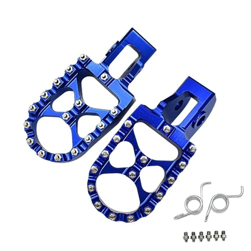 オートバイアクセサリーフットペグフットレストフットペグペダルMCと互換性のあるMC-F-F EC-F Ex-F Ex-F 85 125 250 300 350 450 2021 2022 2023ユニバーサルフィットアフターマーケット交換(Blue)