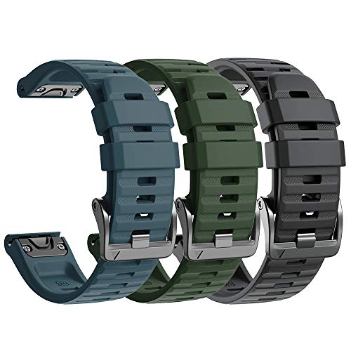 NotoCity Compatible with Fenix 6X Pro Band 26MM Watch bands For Fenix 6X/Fenix 6X Pro/Fenix 5X/Fenix 5X Plus/Fenix 3/HR/Tactix/Descent MK1/D2 Delta PX/D2 Charlie(Black/slate/army green)