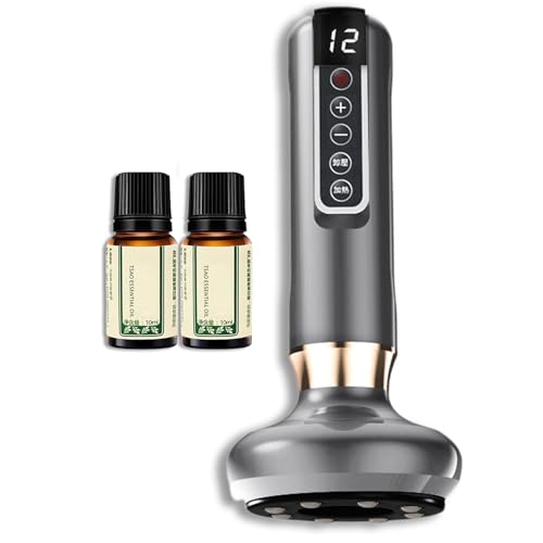 Kit de alivio de celulitis Shevitality: masajeador eléctrico de 12 ventosas para piernas, abdomen y caderas. Ventosaterapia inalámbrica recargable de mano Shevitality para piel flácida (Gray)