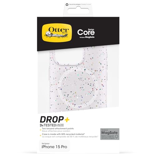 OtterBox Core Series for MagSafe for iPhone 15 Pro - Sprinkles White, Sleek Rubber Design, Smooth Finish, Camera Bumpers, and Protective Screen Lip, Ultra-Thin, Sleek iPhone Case by OtterBox - Used condition - Image 5