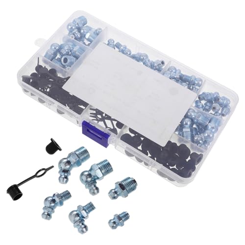 Hemobllo Kit de 120 Boquillas de Engrase Tapas Protectores, Material Metálico y Plástico, Surtido de 8 Tamaños para Mantenimiento de Maquinaria y Vehículos