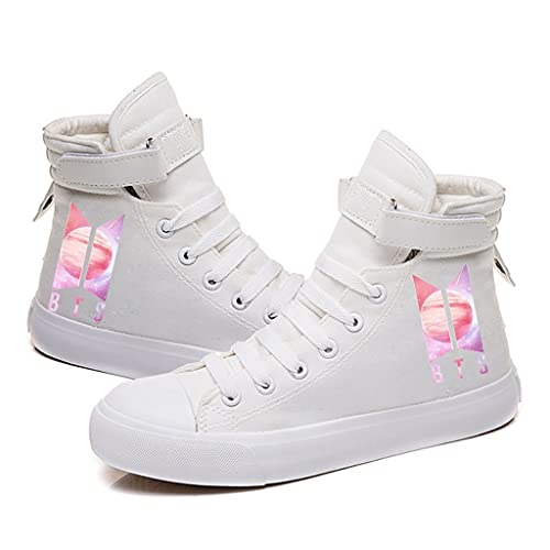 LXYA BTS Los Muchachos Bangtan - Mundo de BTS Zapatillas de Lona de impresión Digital de álbum 3D: Zapatos for niños y niñas Zapatillas Deportivas Buen Regalo for BTS Aficionados E Cover