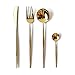 FaCaiTao Set De Couvert,Portugais a marqué 304 en Acier Inoxydable en Acier Inoxydable en Acier Inoxydable en Acier Inoxydable brossé.-24pcs