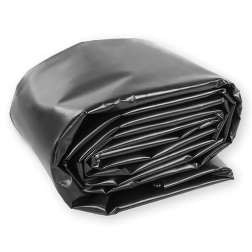 dDanke Black HDPE Waterproof Pond Liner for Fish Koi Ponds Aquaculture and Roof Leak Protection (10m×10m)