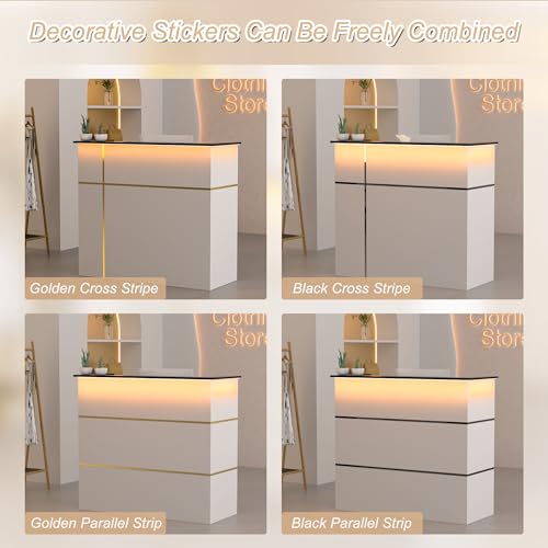 image for AHB Reception Desk with Counter, Modern Front Table Equipped Lockers &