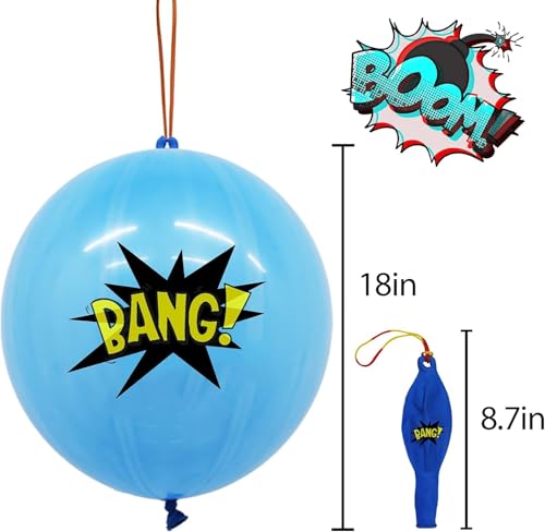 Maxduck PARTY GAME FAVOR Supplies Decorations, Assorted Color Comic Hero Design Punch Balloons thumb #1