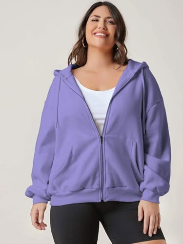 Image of FUNKY MONKEY Plus Size Loose FIT Womens Zip UP Hoodie Sizes Till 5XL
