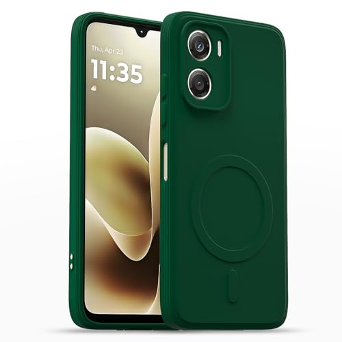 Image of Pikkme Back Cover for Motorola Moto G06 Power Soft Matte Silicone Mag-Safe Design (Mag-Safe Not Support) Camera Protection | Slim Fit Bumper Cover (Green)