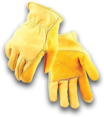 Iron Fencer Leather Work Glove- 207 X-Small Cowhide Leather Fencing Gloves for Men Heavy Duty Double Palm, Guantes de Trabajo, Ranch, 207XS