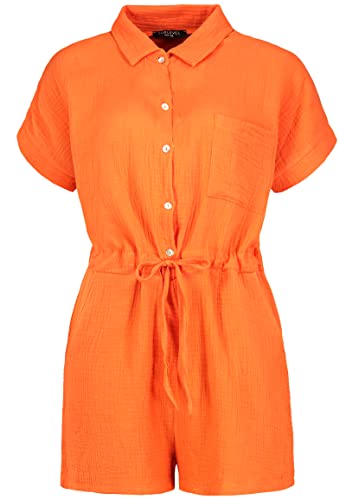 Sublevel Damen Musselin Sommer Jumpsuit Einteiler kurz orange XL