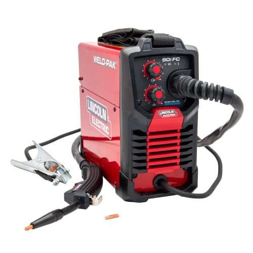 Image of Lincoln Electric 90i FC Flux Core Wire Feed Weld-PAK Welder, 120V Welding Machine, Portable w /Shoulder Strap, Protective Metal Case, Best for Small Jobs, K5255-1