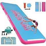 AKSPORT Inflatable Gymnatsics Mat Tumble Track 10ft 13ft 16ft 20ft 23ft Air Tumbling Mat with Air Pump for Home Use/Training/Cheerleading/Yoga