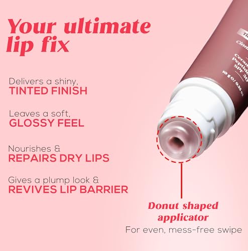 Image of RENEE Juicy Fix Tinted Lip Balm- Cinnamon Glaze | Shiny, Glossy Finish | Protects Lips With SPF 30 | Repairs & Nourishes Dry, Flaky Lips | With Peptides, Ceramides & Hyaluronic Acid | 10 g